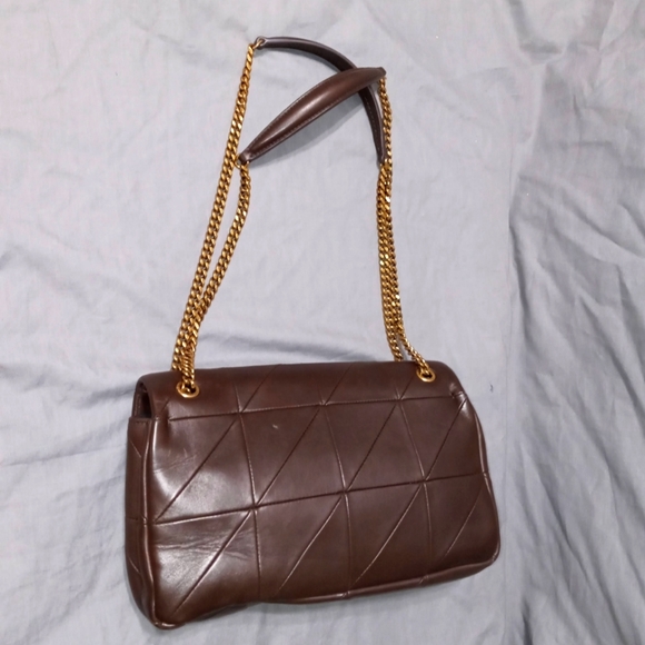 NWT YVES SAINT LAURENT JAMIE LAMBSKIN SLIDING CHAIN BAG, DARK GANACHE ~AUTHENTIC - Picture 5 of 16